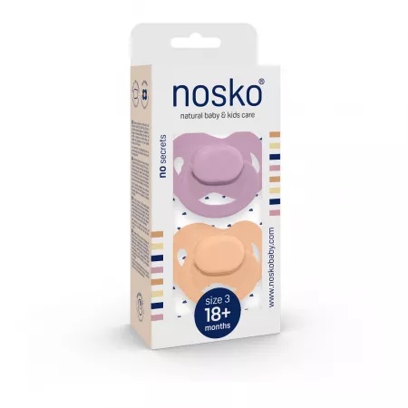 Set suzete pentru bebelusi +18luni, Lila & Piersica, 2 bucati, Nosko Baby
