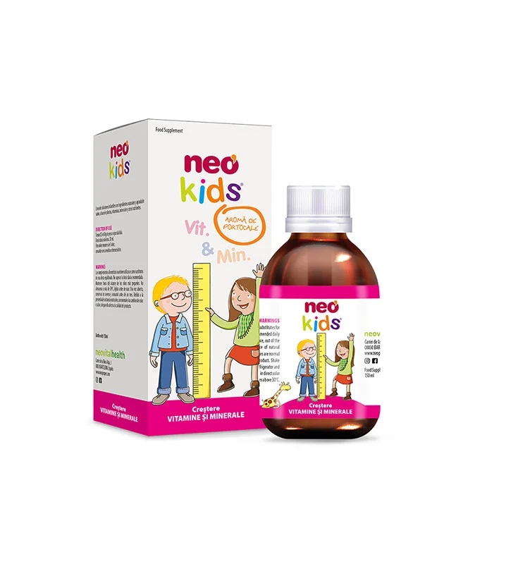 Sirop de crestere cu aroma de portocala, 150ml, Neo Kids
