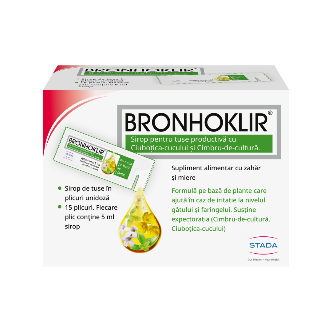 Sirop pentru tuse uscata Bronhoklir, 15 plicuri, Stada