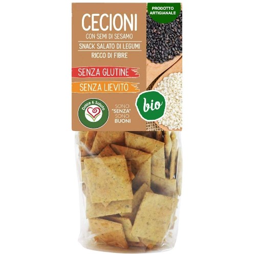 Snack (Cecioni) fara gluten cu Seminte de Susan, Eco, 200g, Biscottificio Vaiani
