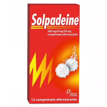 Solpadeine 500 mg/8 mg/30 mg, Perrigo | 12 comprimate efervescente