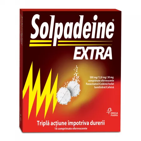 Solpadeine Extra 500 mg/12,8 mg/30 mg, Perrigo | 16 comprimate efervescente