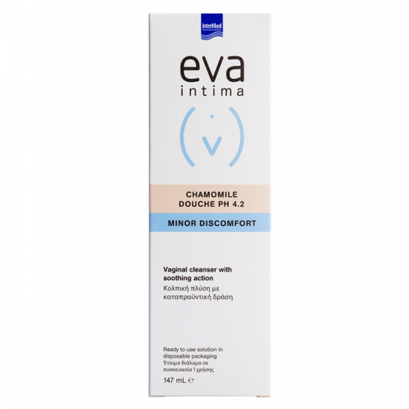 Solutie de curatare vaginala cu actiune calmanta Eva Intima Chamomile Douche pH 4.2, Intermed | 147 ml