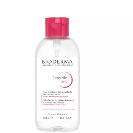 Solutie micelara cu pompa H2O Sensibio, 850ml, Bioderma