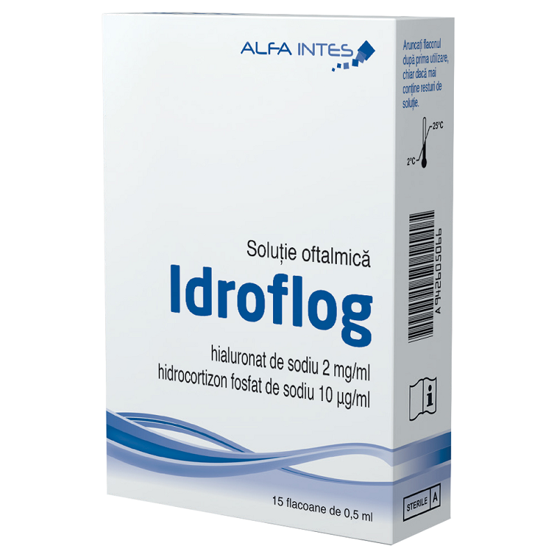 Solutie oftalmica Idroflog, Alfa Intes | 15 x 0,5 ml