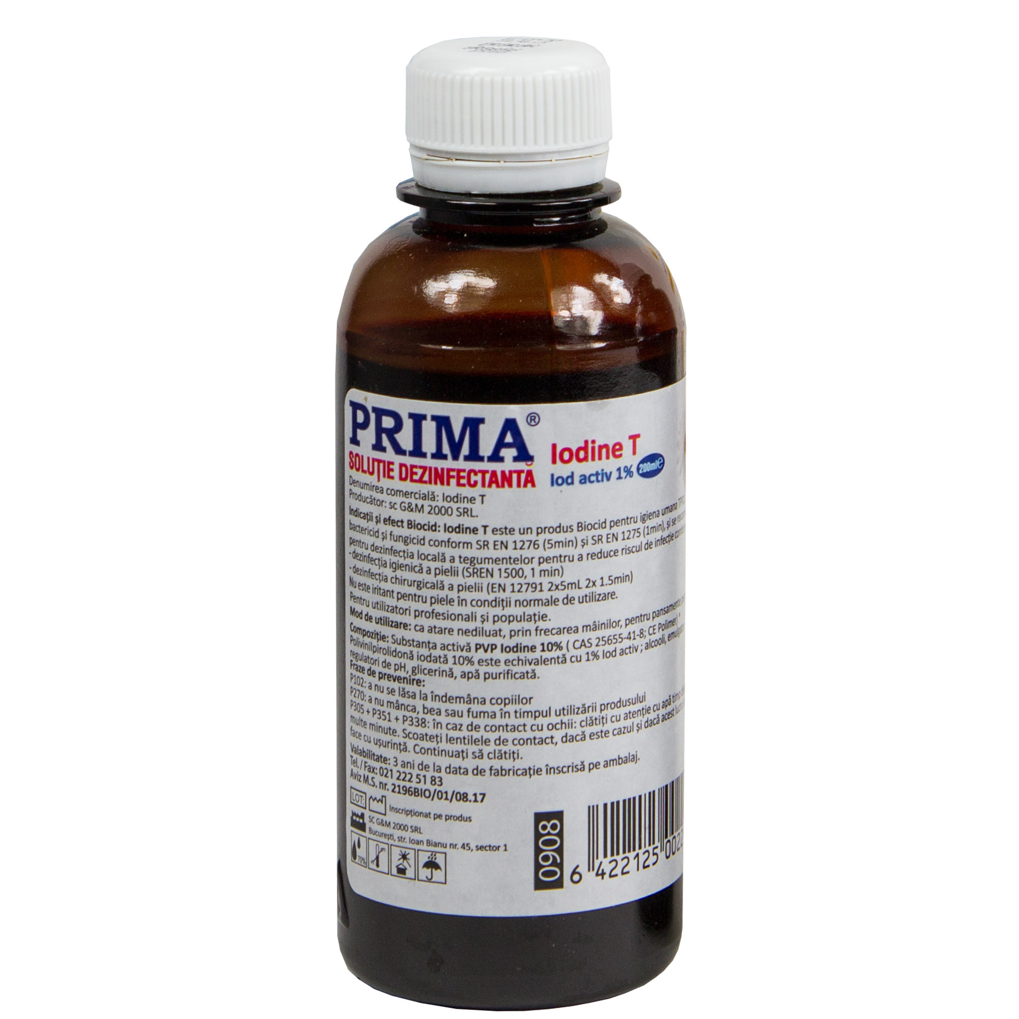 Solutie polivinilpirolidona iodata, 10%, 200ml, PRIMA