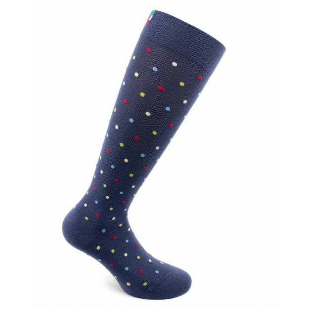 Sosete bumbac pana la genunchi, Fancy Socks, albastru - L