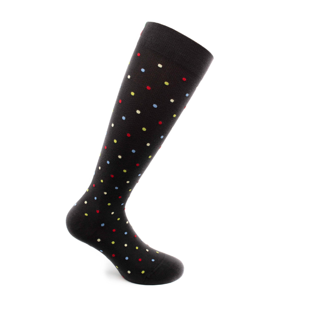 Sosete bumbac pana la genunchi, Fancy Socks, negru - L