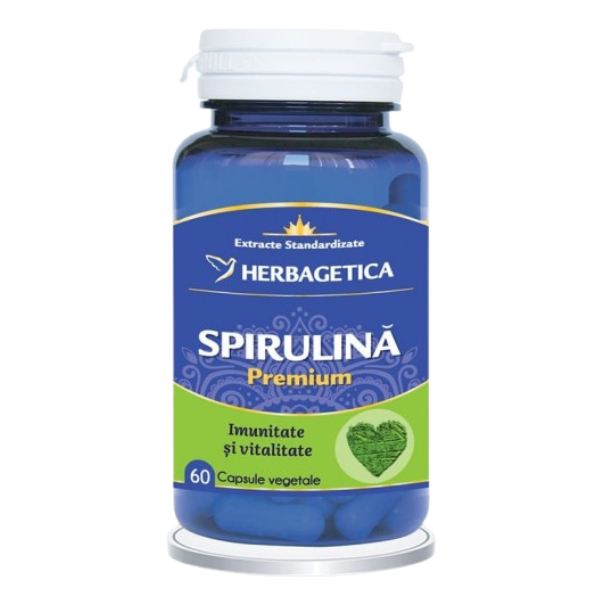 Spirulina Premium, Herbagetica | 60 capsule