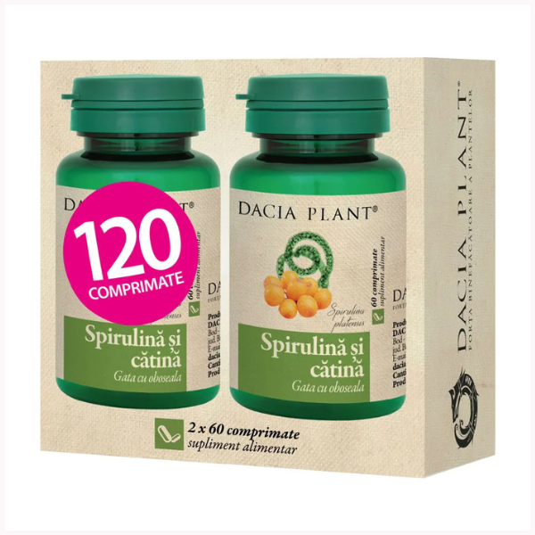 Spirulina si Catina, Dacia Plant | 120 comprimate