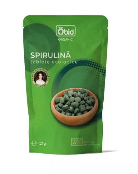 Spirulina tablete 500mg 250tb - 125g - OBio - poza 1