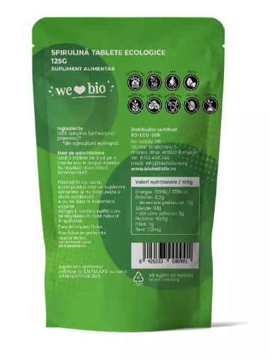 Spirulina tablete 500mg 250tb - 125g - OBio - poza 2