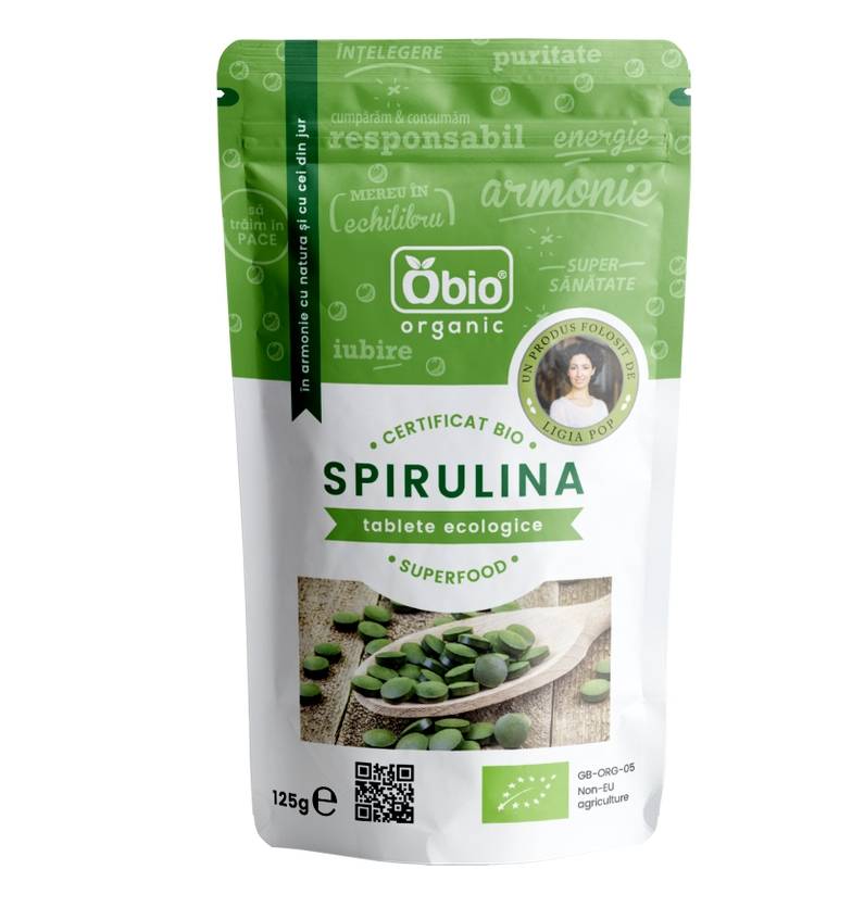 Spirulina tablete 500mg 250tb - 125g - OBio - poza 5