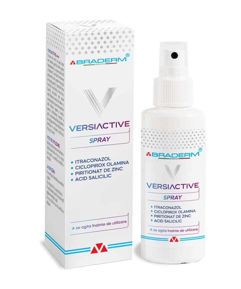 Spray cu emulsie fluida pentru corp si scalp Versiactive, Braderm | 100 ml