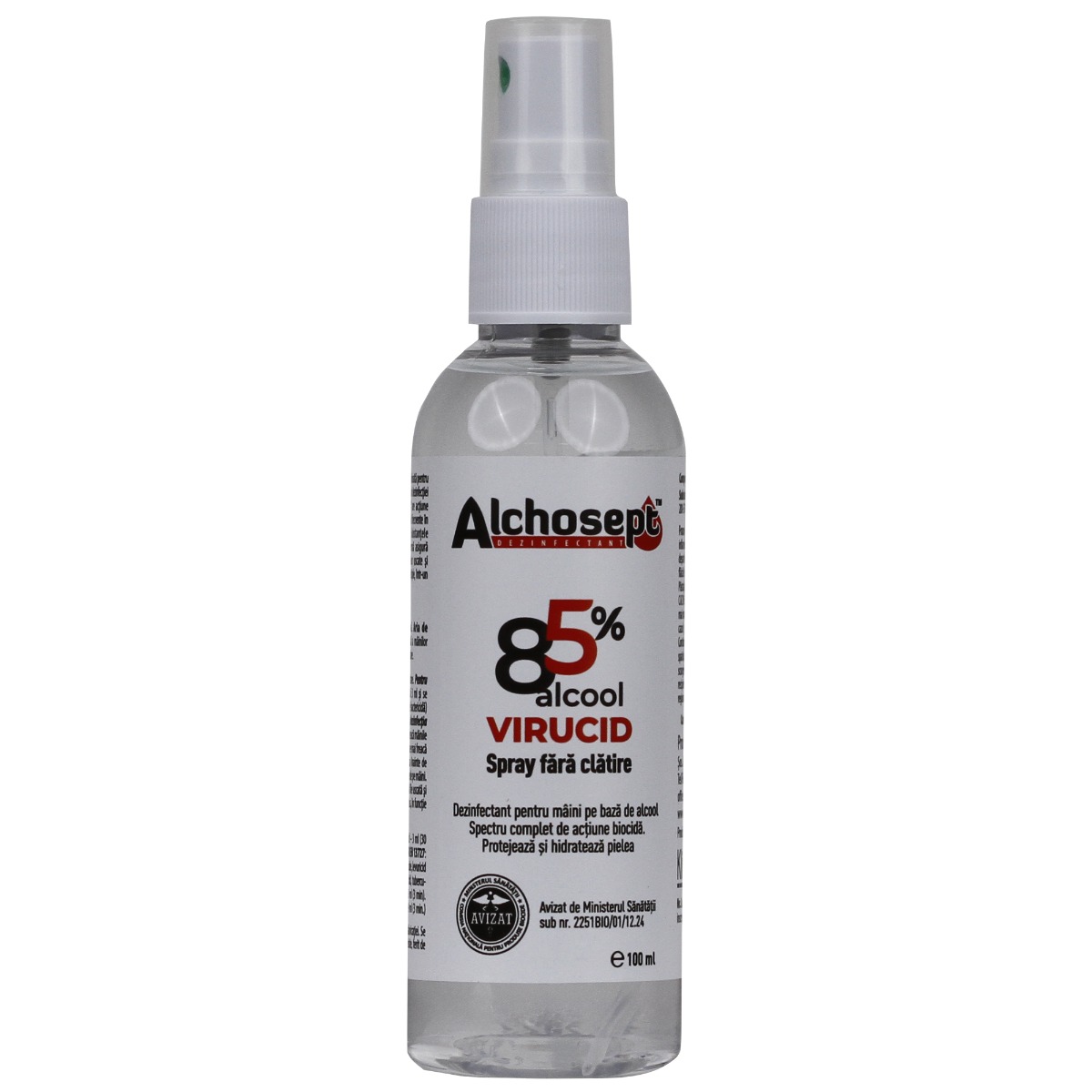 Spray dezinfectant maini si tegumente Alchosept 100 ml – solutie hidroalcoolica