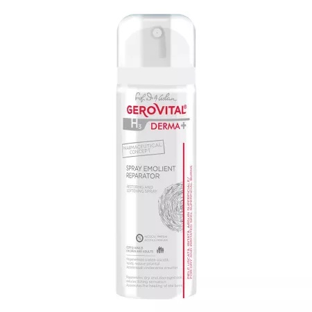 Spray emolient reparator H3 Derma+ – 150 ml, Gerovital