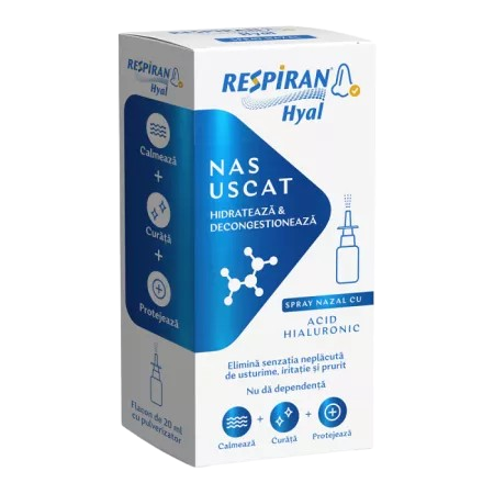 Spray nazal cu acid hialuronic Respiran Hyal, 20ml, Fiterman