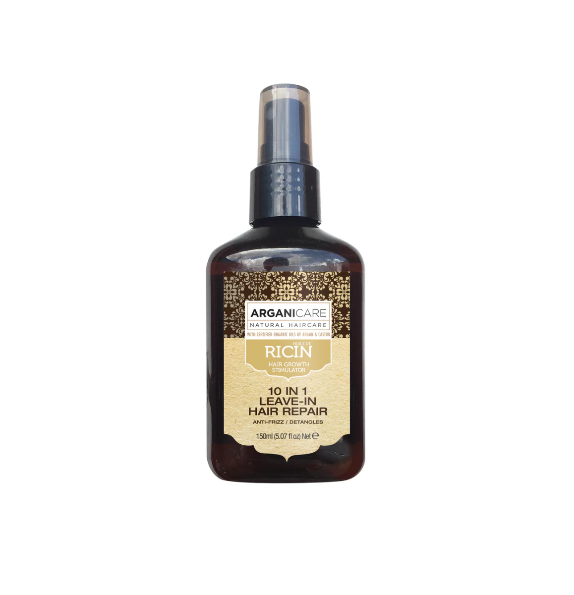 Spray reparator 10 in 1 fara clatire cu ulei de ricin, 150ml, Arganicare