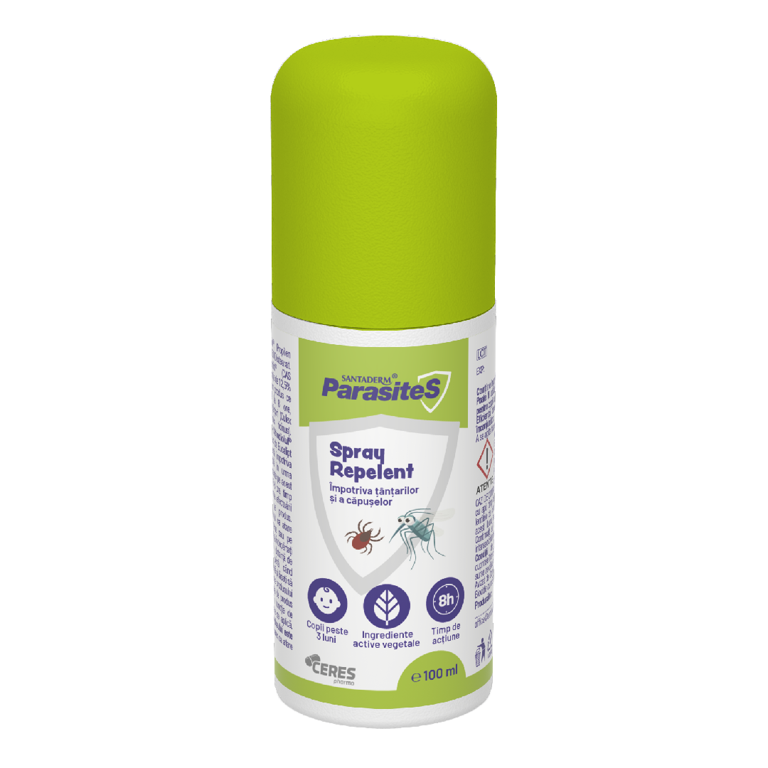 Spray repelent tantari si capuse Parasites Santaderm, 100 ml