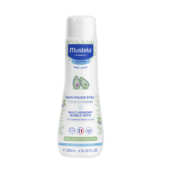 Spuma de baie Multi-Senzoriala cu Avocado Organic, Mustela | 200 ml