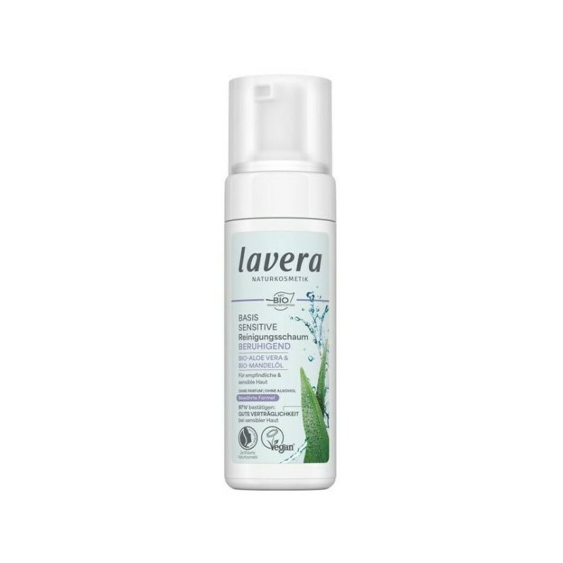 Spuma de curatare pentru fata cu aloe vera si ulei de migdale 150ml Lavera