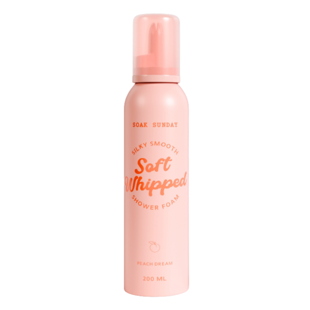 Spuma de dus cu aroma de piersica Soft Whipped, 200ml, Soak Sunday