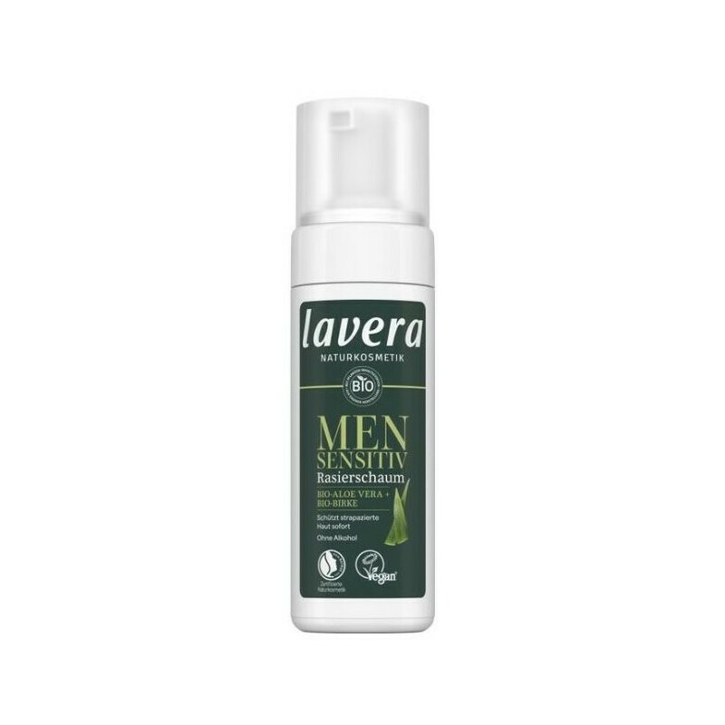 Spuma de ras Men Sensitive cu aloe vera si mesteacan 150ml Lavera
