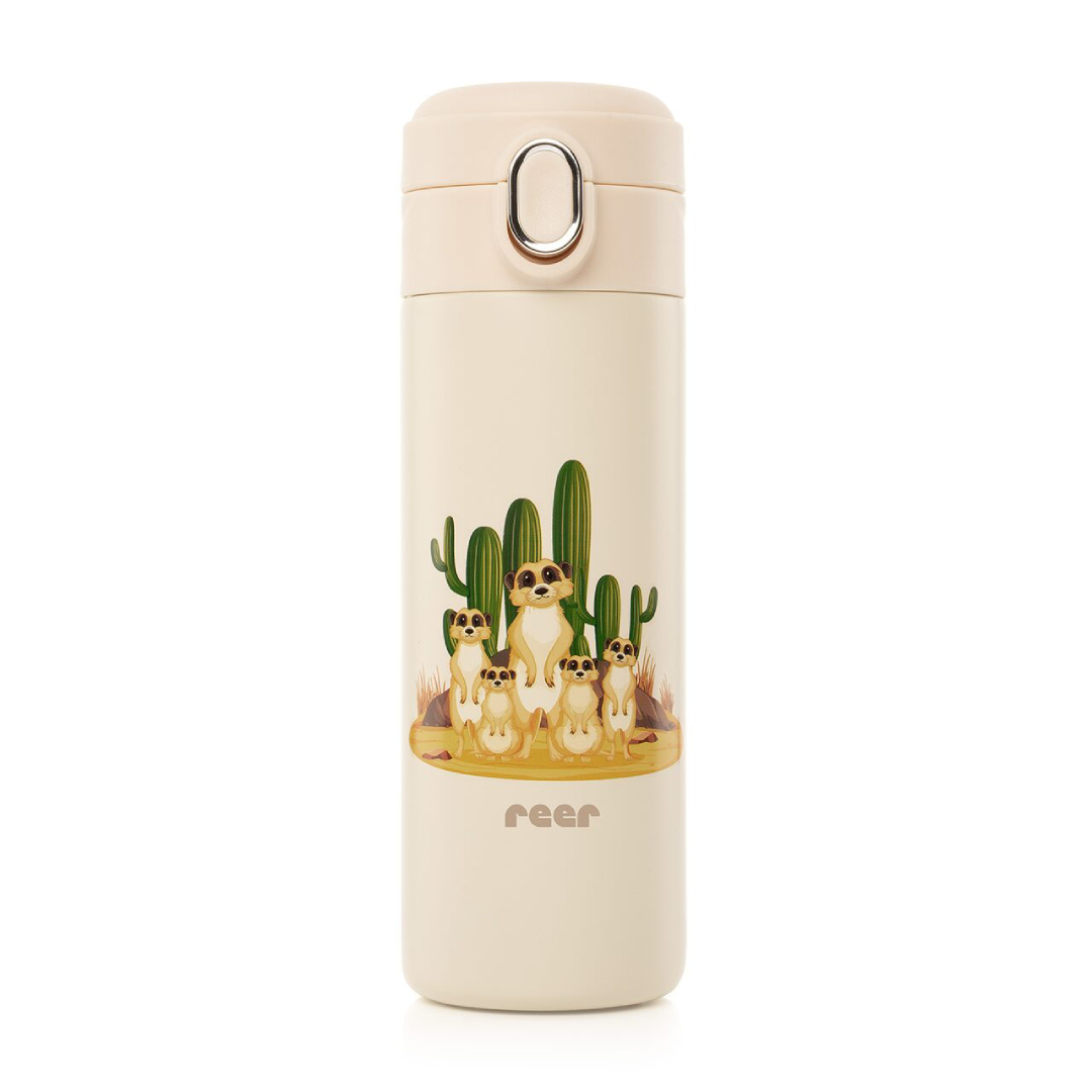 Sticla de baut pentru copii din otel inoxidabil Alb-Crem, 350ml, Reer