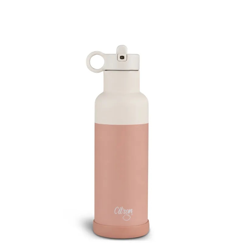 Sticla termos roz cu pai, 500 ml, Citron