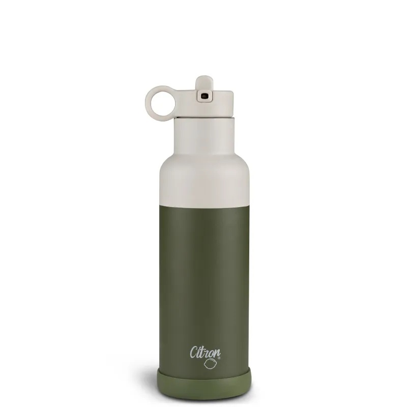 Sticla termos verde cu pai, 500 ml, Citron