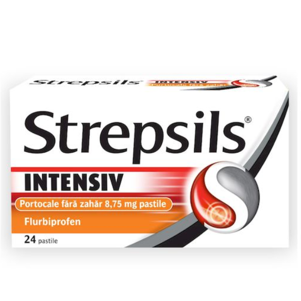 Strepsils Intensiv Portocale fara zahar, Reckitt Benckiser | 24 comprimate