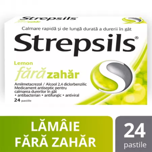 Strepsils Lemon fara zahar, Reckitt Benckiser | 24 comprimate