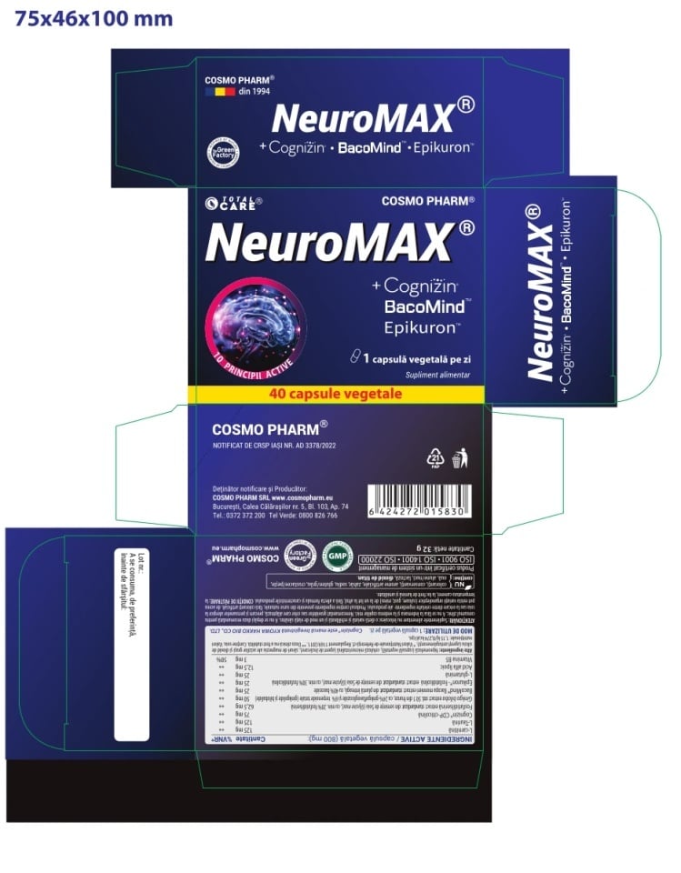 Supliment alimentar Neuromax Total Care, 40 capsule - poza 2
