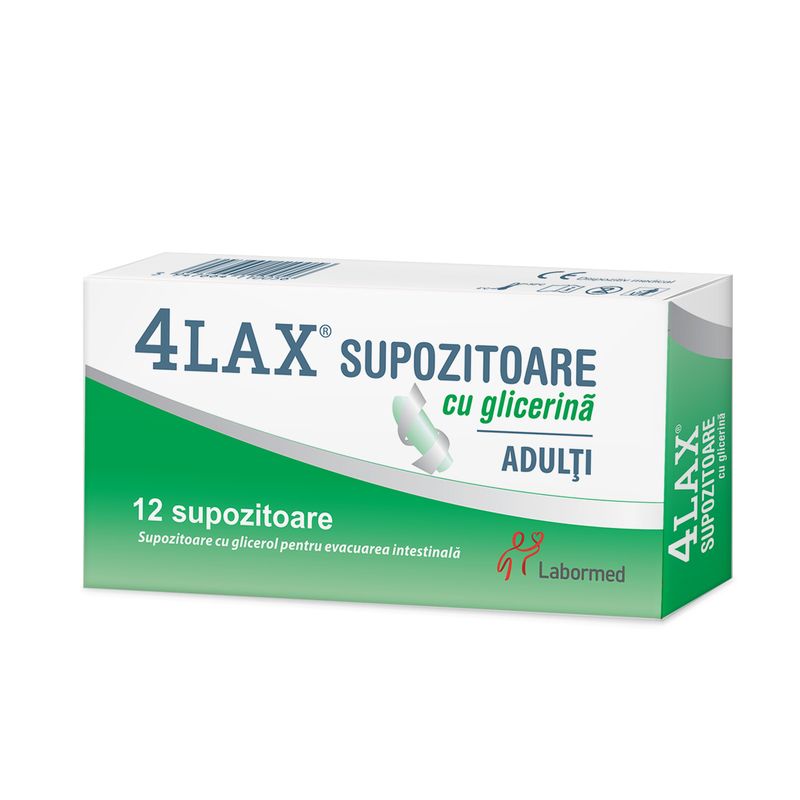 Supozitoare cu glicerina pentru adulti 4Lax, Labormed | 12 bucati