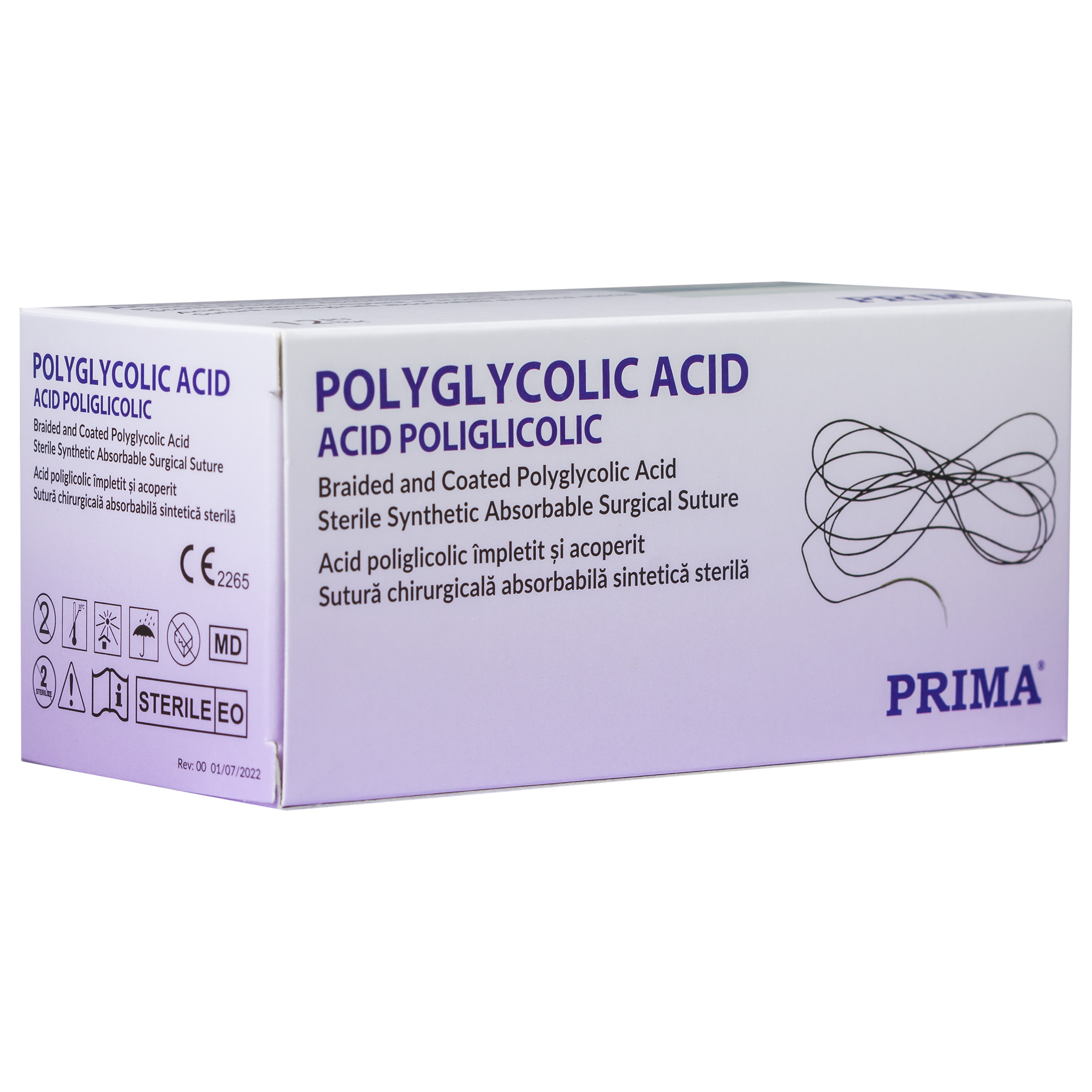 Sutura chirurgicala acid poliglicolic PRIMA 75cm ac Tapercut 3/8 18mm USP 4/0
