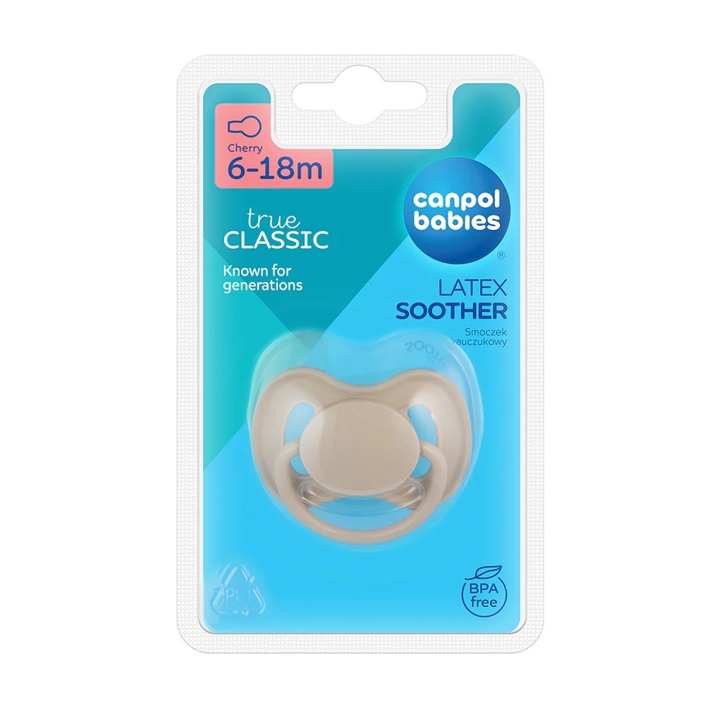 Suzetă Cherry din latex 6-18 luni, bej, 23/224, Canpol babies