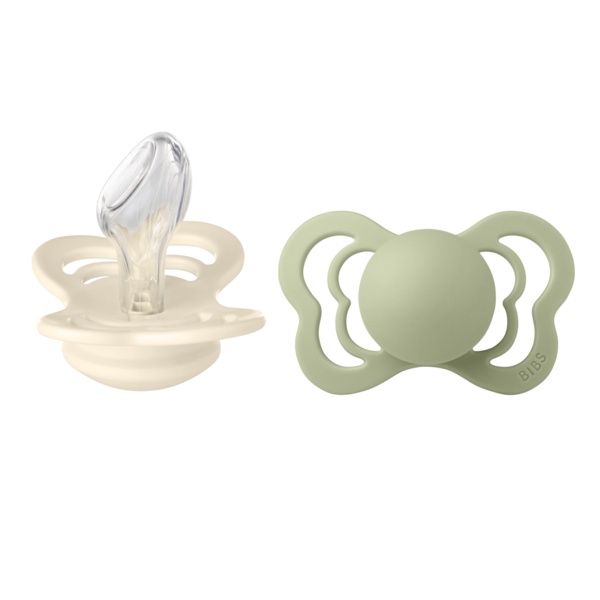 Suzeta Couture silicon ivory-sage 6-18 luni, 2 bucati, Bibs
