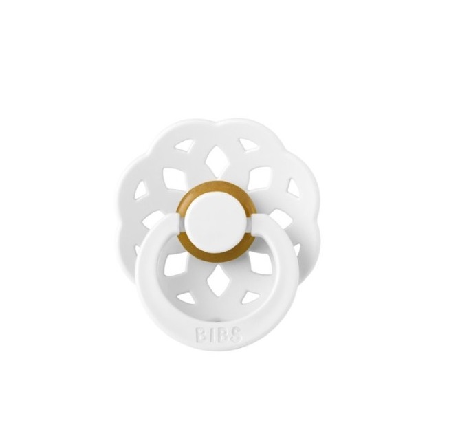 Suzeta din latex cu tetina rotunda pentru +6 luni Boheme White, 1 bucata, Bibs