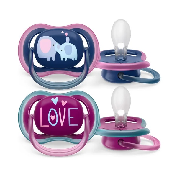 Suzete Ultra Air SCF349/22 pentru +18 luni, Roșu/Albastru, 2 bucăți, Philips Avent