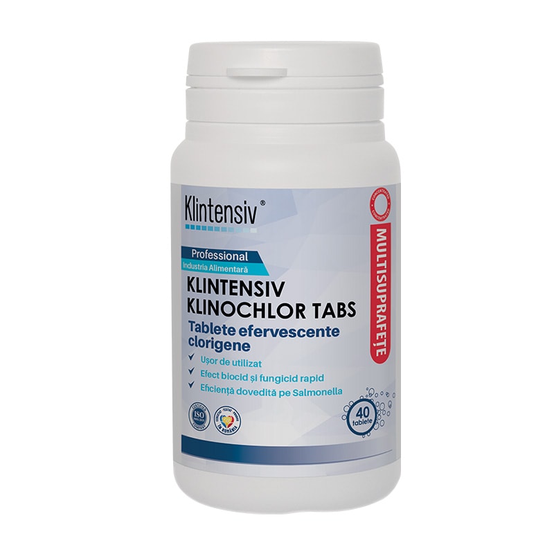 Tablete clorigene efervescente KlinoChlor Tabs, 40 bucati, Klintensiv