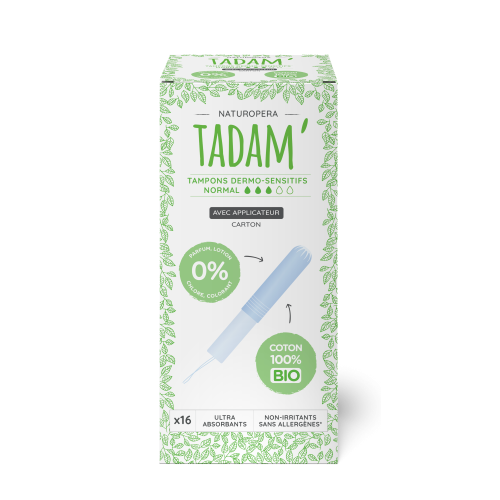 Tampoane BIO hipoalergenice Normal cu aplicator, 16 bucati, Tadam