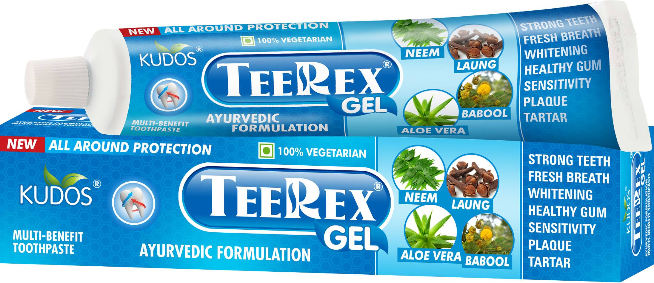 Teerex Gel de dinti Ayurvedic cu 18 plante 100g - Kudos - poza 3