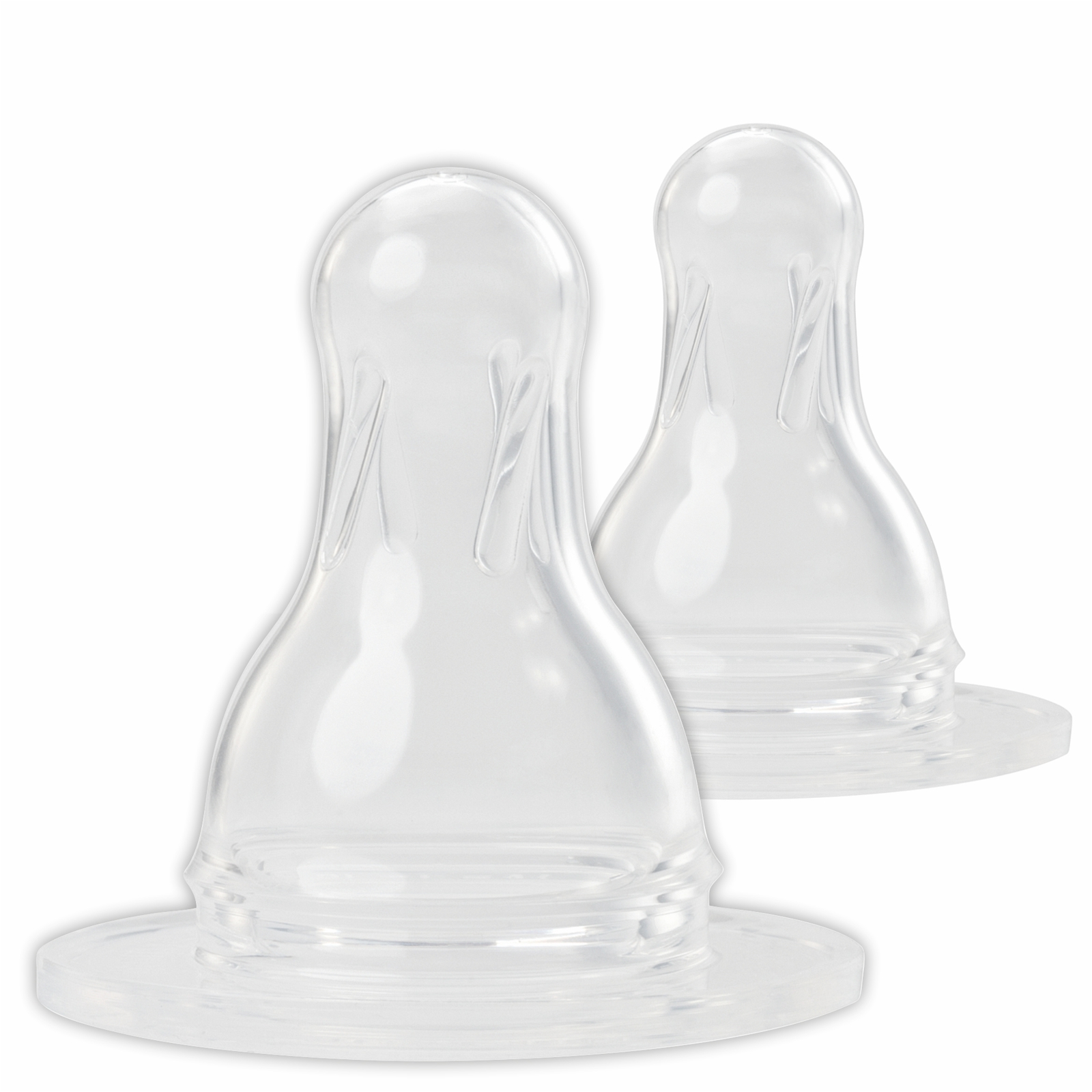 Tetine rotunde din silicon, mar.S-debit mic, 0-24 luni, 17301, Baby Nova | 2 bucati