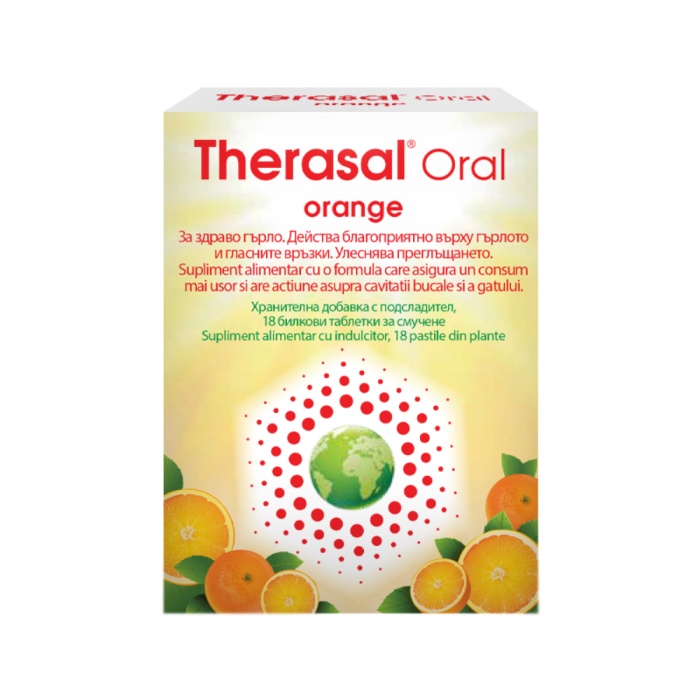 Therasal Oral Orange cu aroma de portocale, fara zahar, 18 comprimate de supt, Vedra