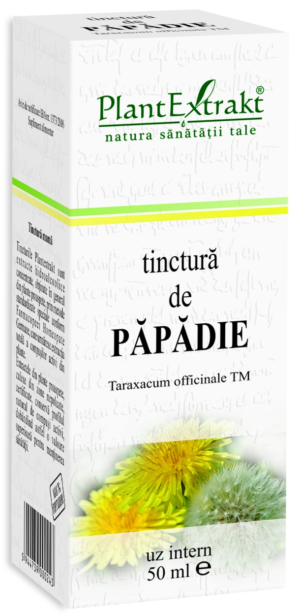 Tinctura de papadie, 50 ml, Plantextrakt