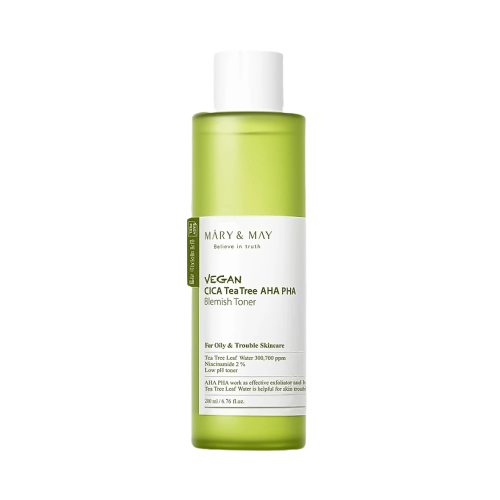 Toner cu centella asiatica arbore de ceai AHA si PHA, 200ml, Mary and May