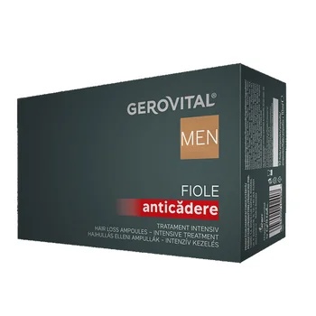 Tratament intensiv anticadere Gerovital Men, 10 fiole, Farmec