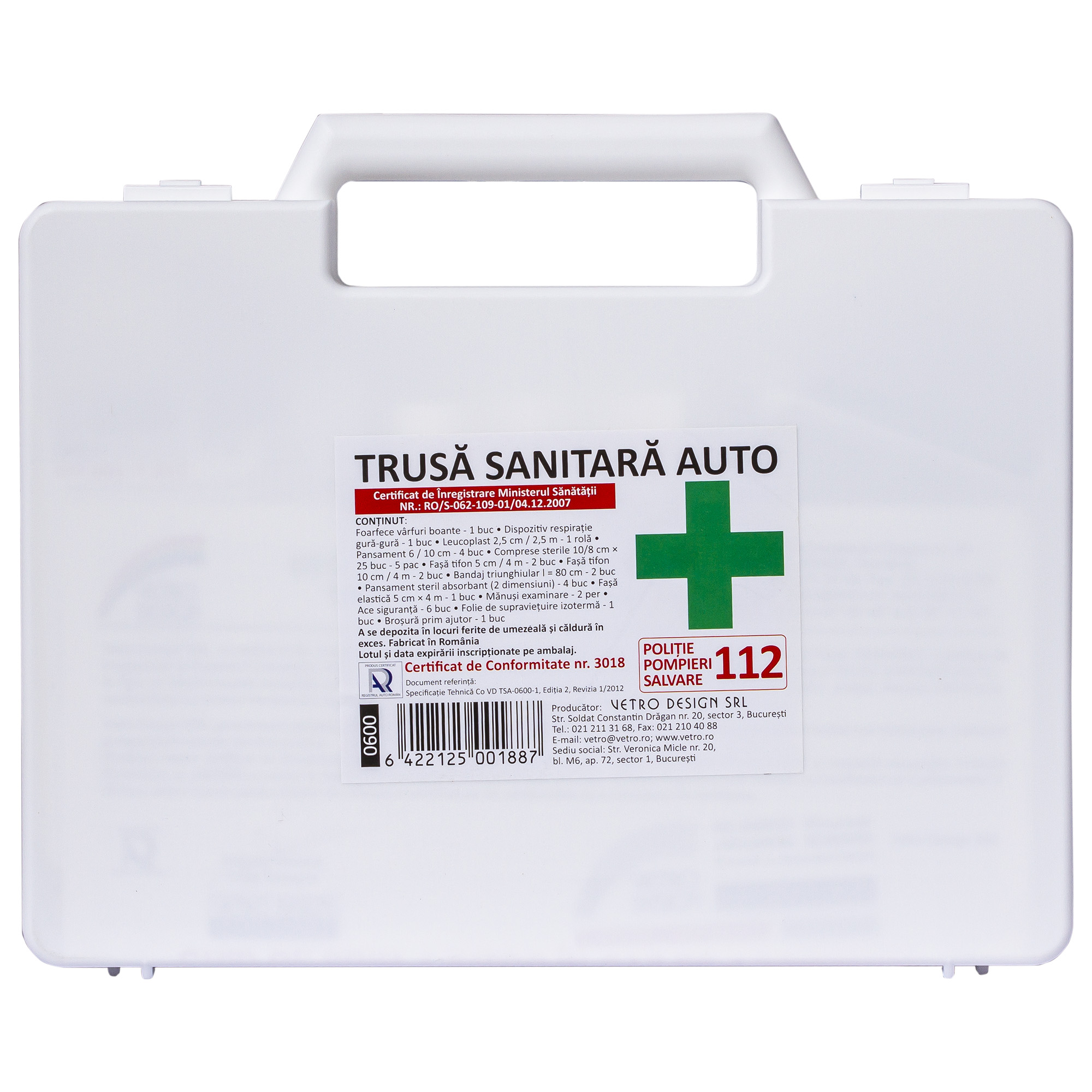 Trusa Medicala de Prim Ajutor Auto PRIMA