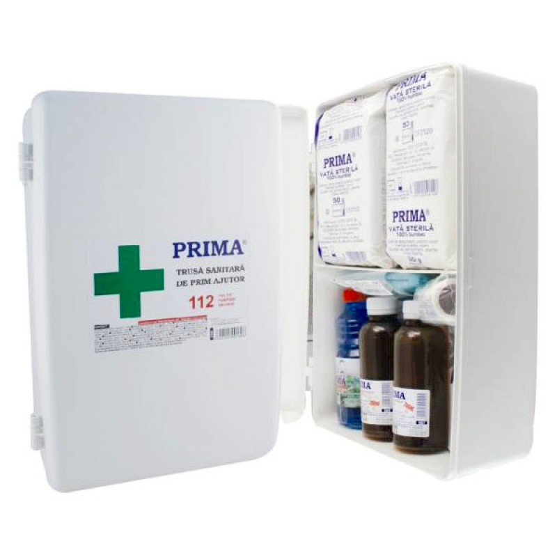 Trusa Medicala de Prim Ajutor Nedetasabila, Fixare pe Perete, Avizata MS