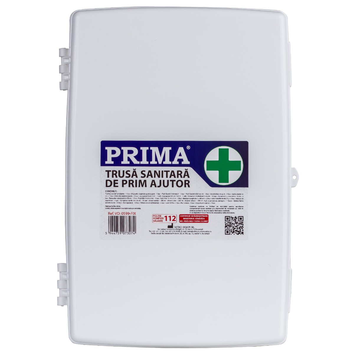 Trusa sanitara de prim ajutor fixa PRIMA
